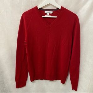 Calvin Klein Extra Fine Merino Vneck Sweater Sz S